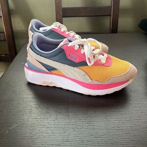 Puma Yellow and Pink Athletic Shoes